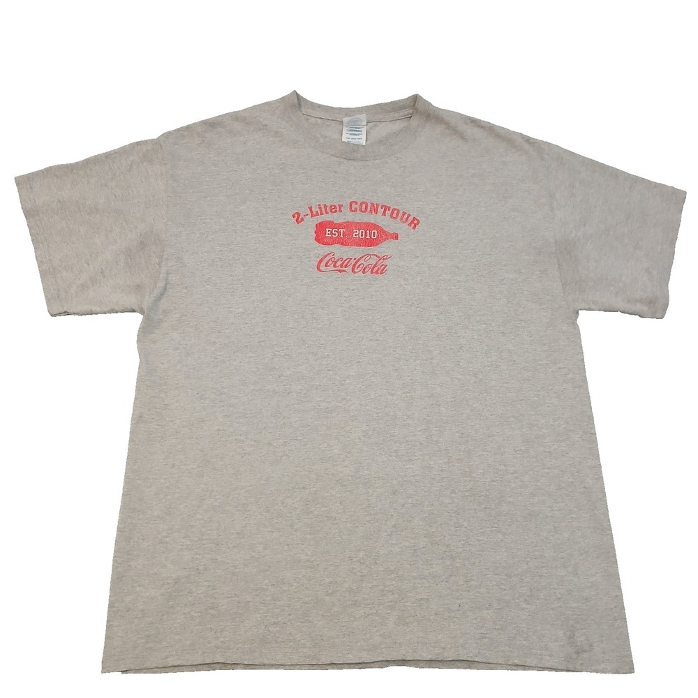 Coke Employees T Shirt 2010 Contour Bottle Size XL Coca Cola Bottling Gray
